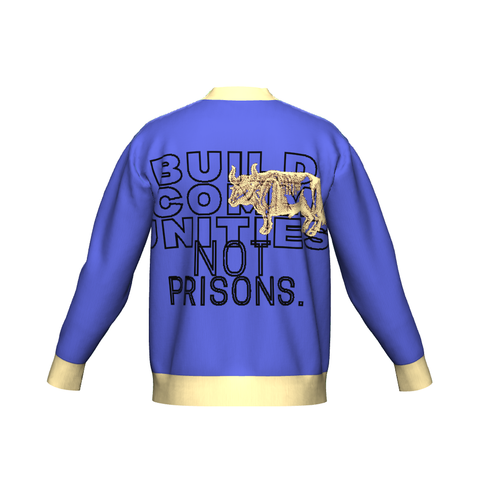 Build Communities, Not Prisons. Blue Cardigan (Limited Edition)