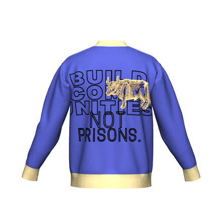 Build Communities, Not Prisons. Blue Cardigan (Limited Edition)