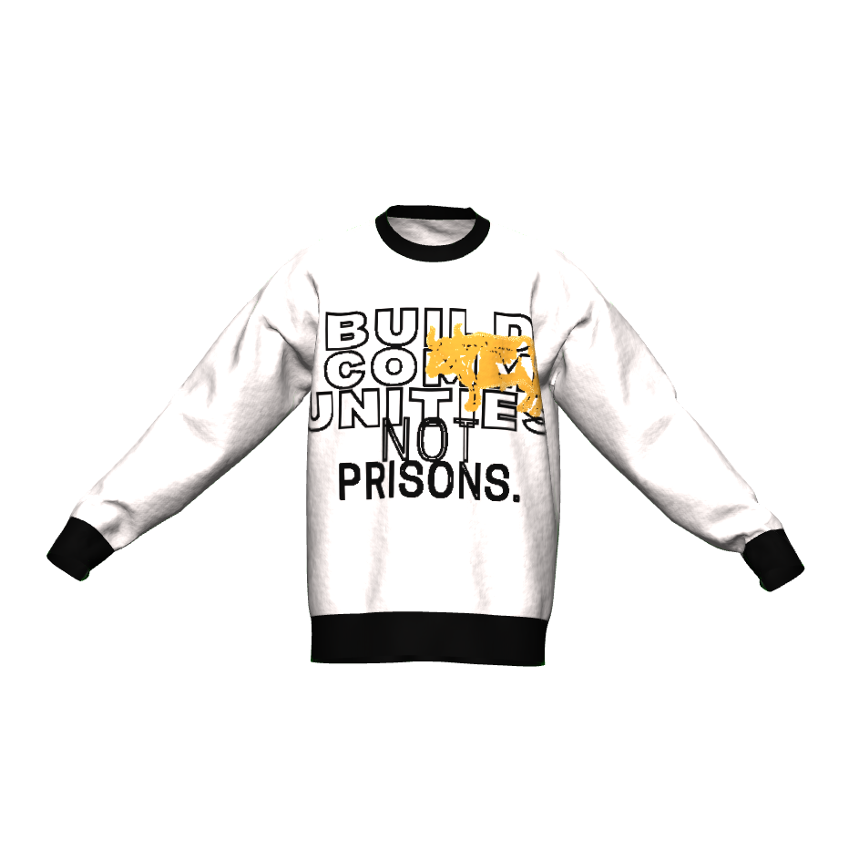 Build Communities, Not Prisons White Knit Sweater (Limited Edition)