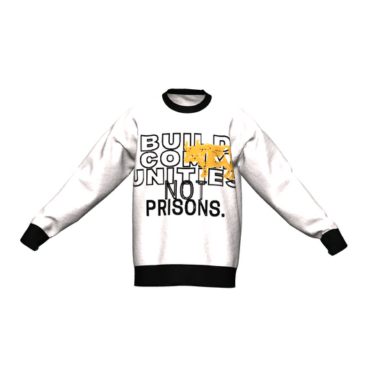Build Communities, Not Prisons White Knit Sweater
