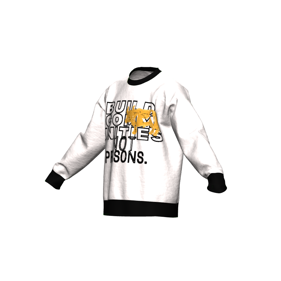 Build Communities, Not Prisons White Knit Sweater (Limited Edition)